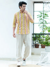 Chevron Full Sleeves Cotton Print Shirt