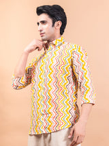 Chevron Full Sleeves Cotton Print Shirt