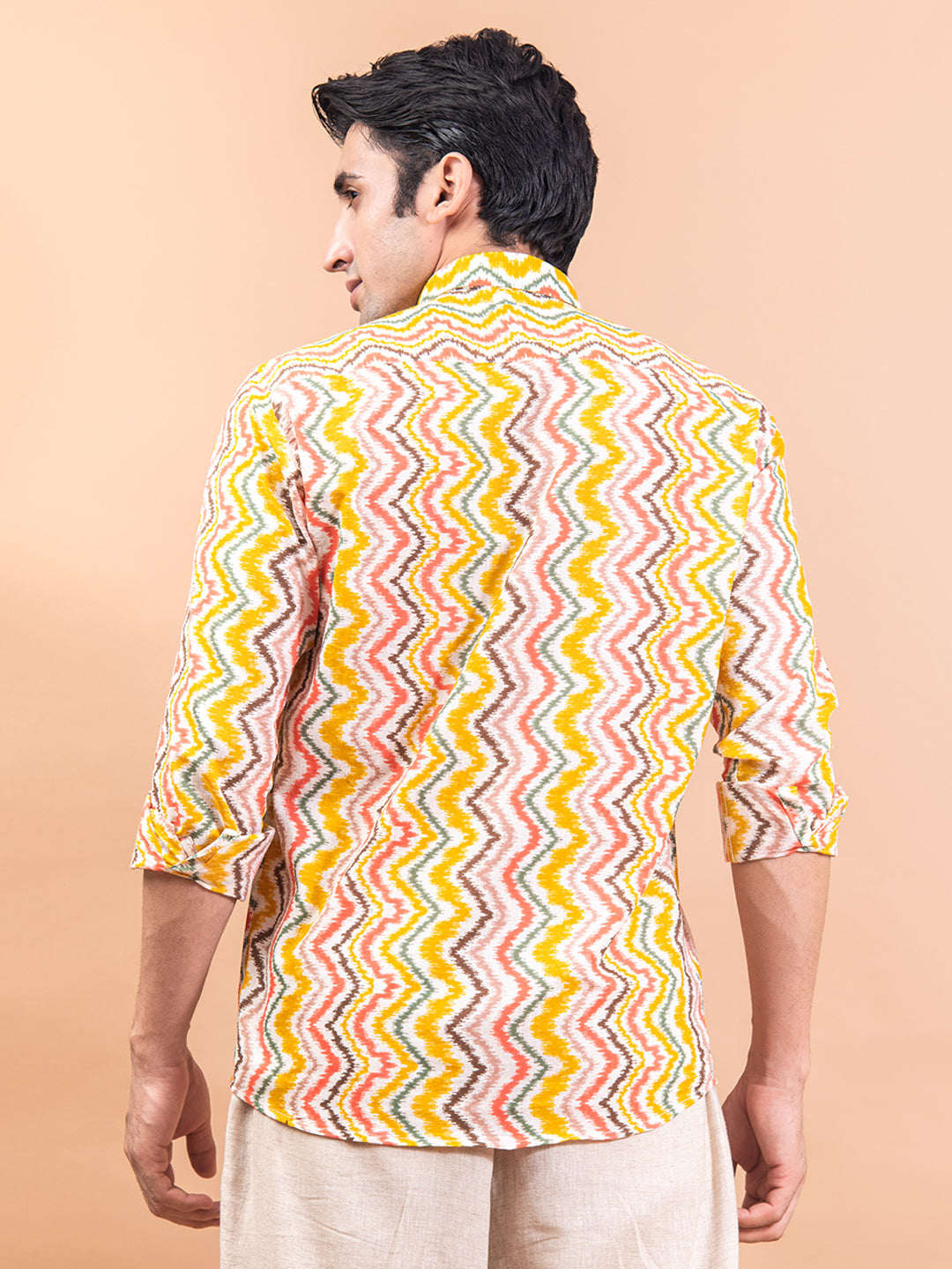 Chevron Full Sleeves Cotton Print Shirt