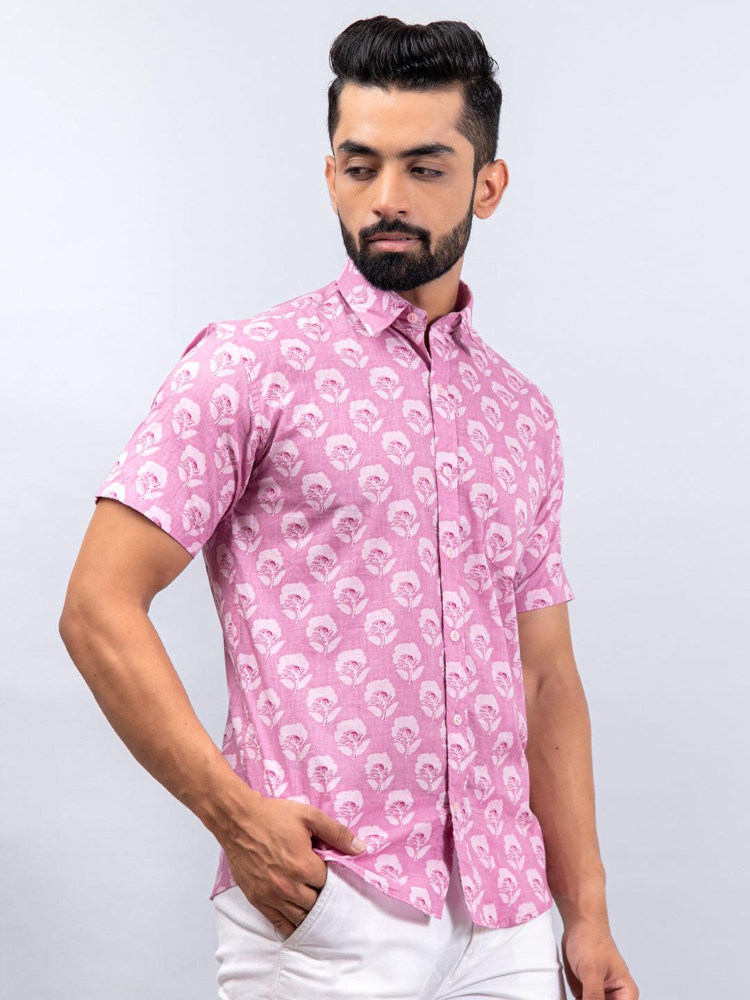 pink printed shirt online