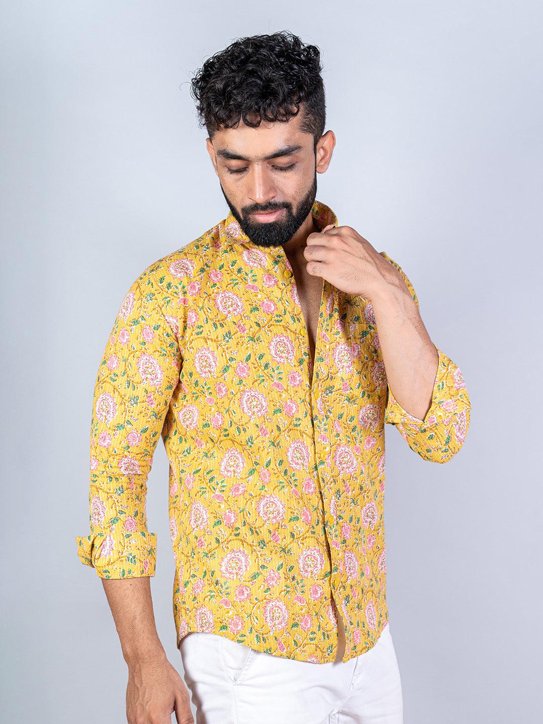 flower printed shirts for men