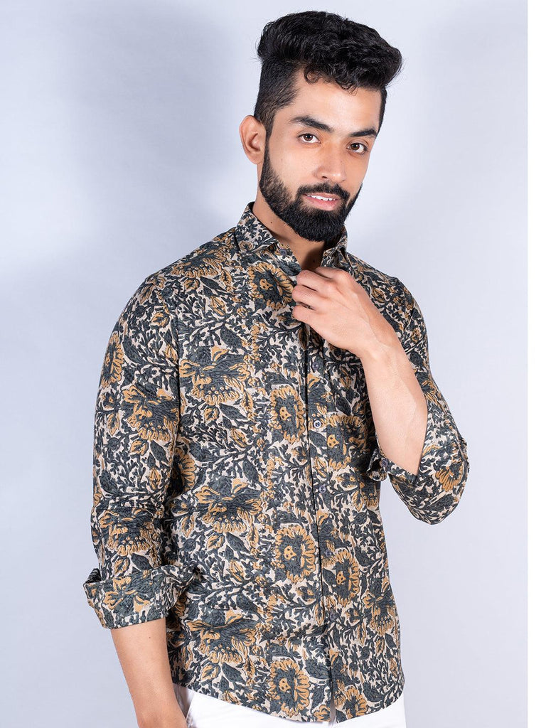 Multicolor Abstract Floral Printed Full Sleeves Shirt - Tistabene