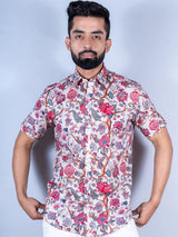 white printed shirt for men