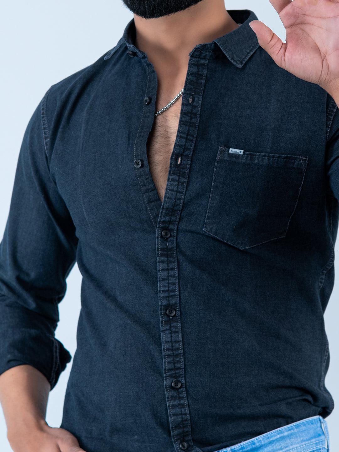 Buy Light Blue Denim Full Sleeves Shirt for Men