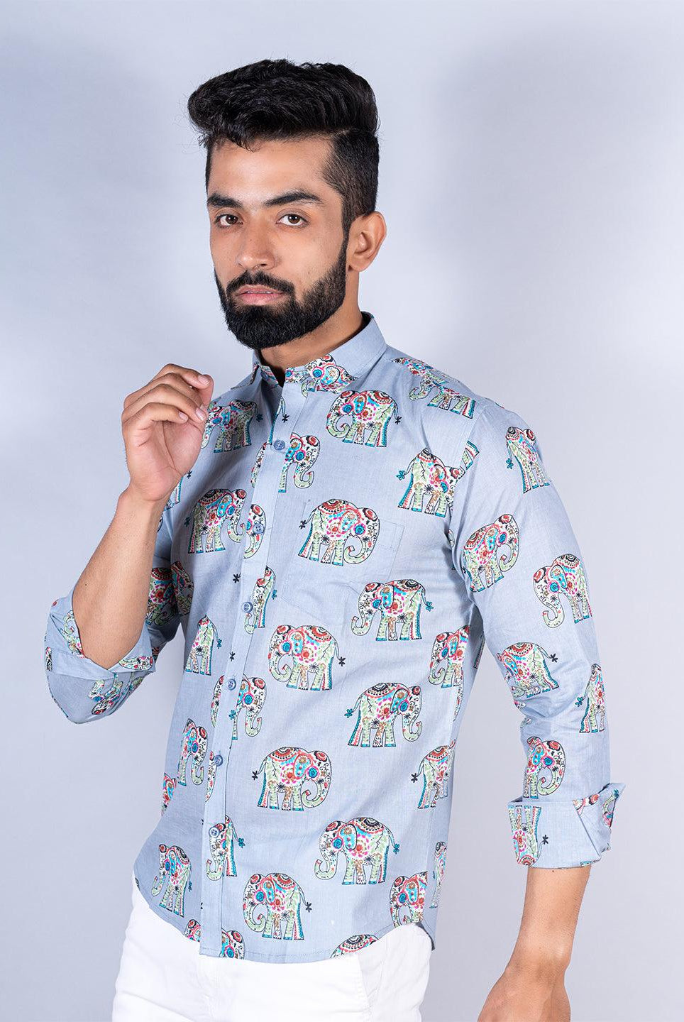 Blue Printed Shirts for men