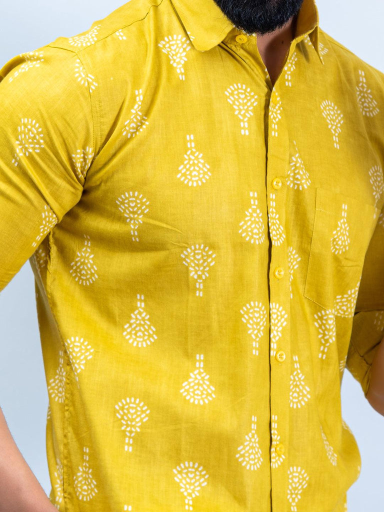 printed yellow shirts