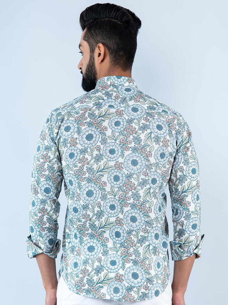 Multi Floral Printed Full Sleeves Cotton Shirt - Tistabene