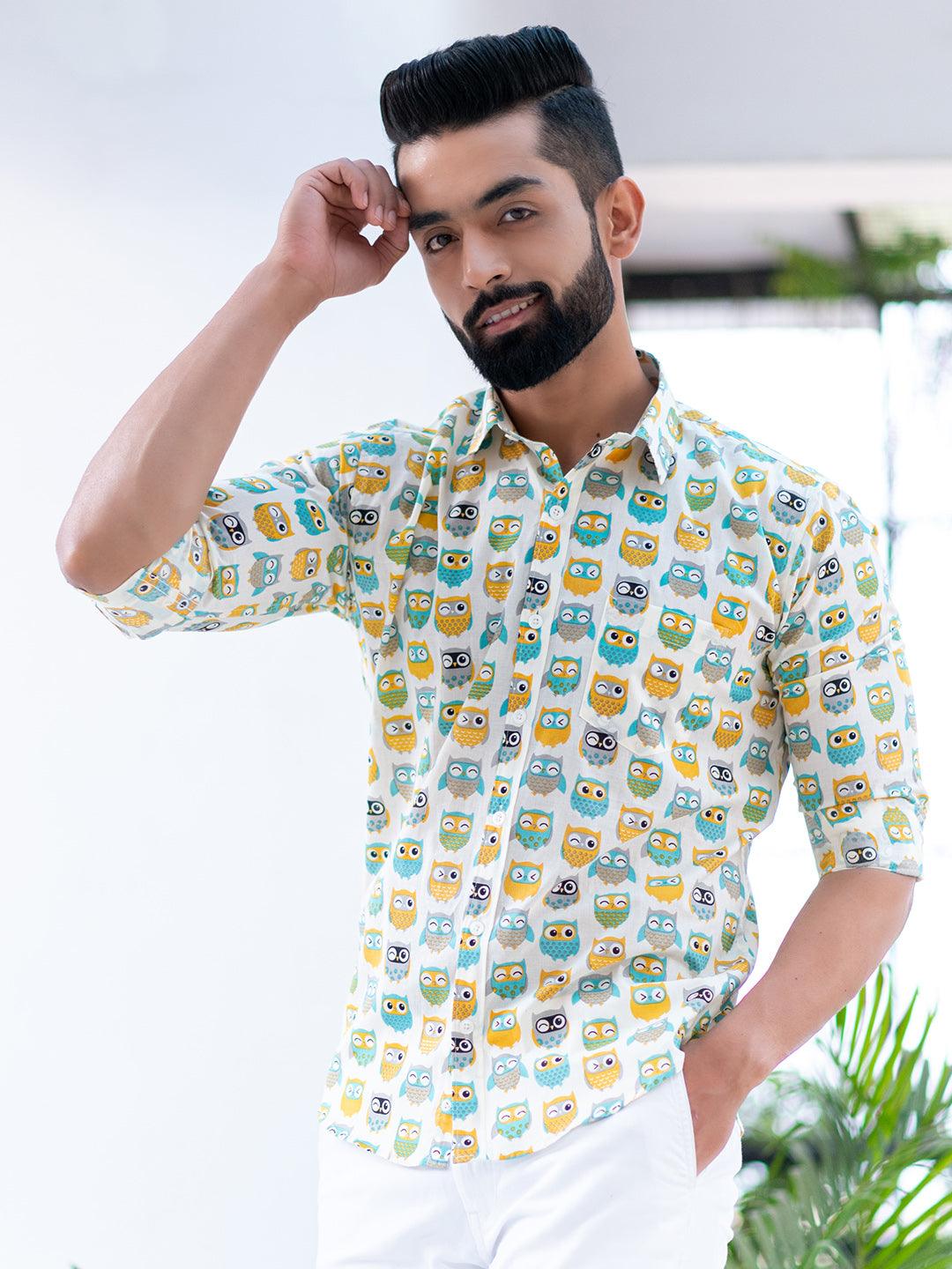 printed formal shirts for men