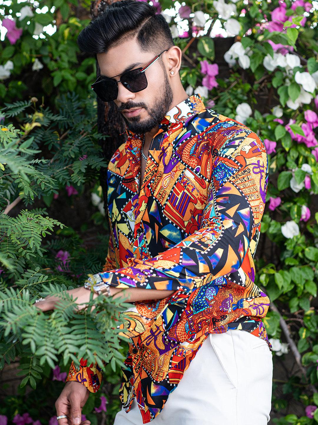 abstract printed shirts