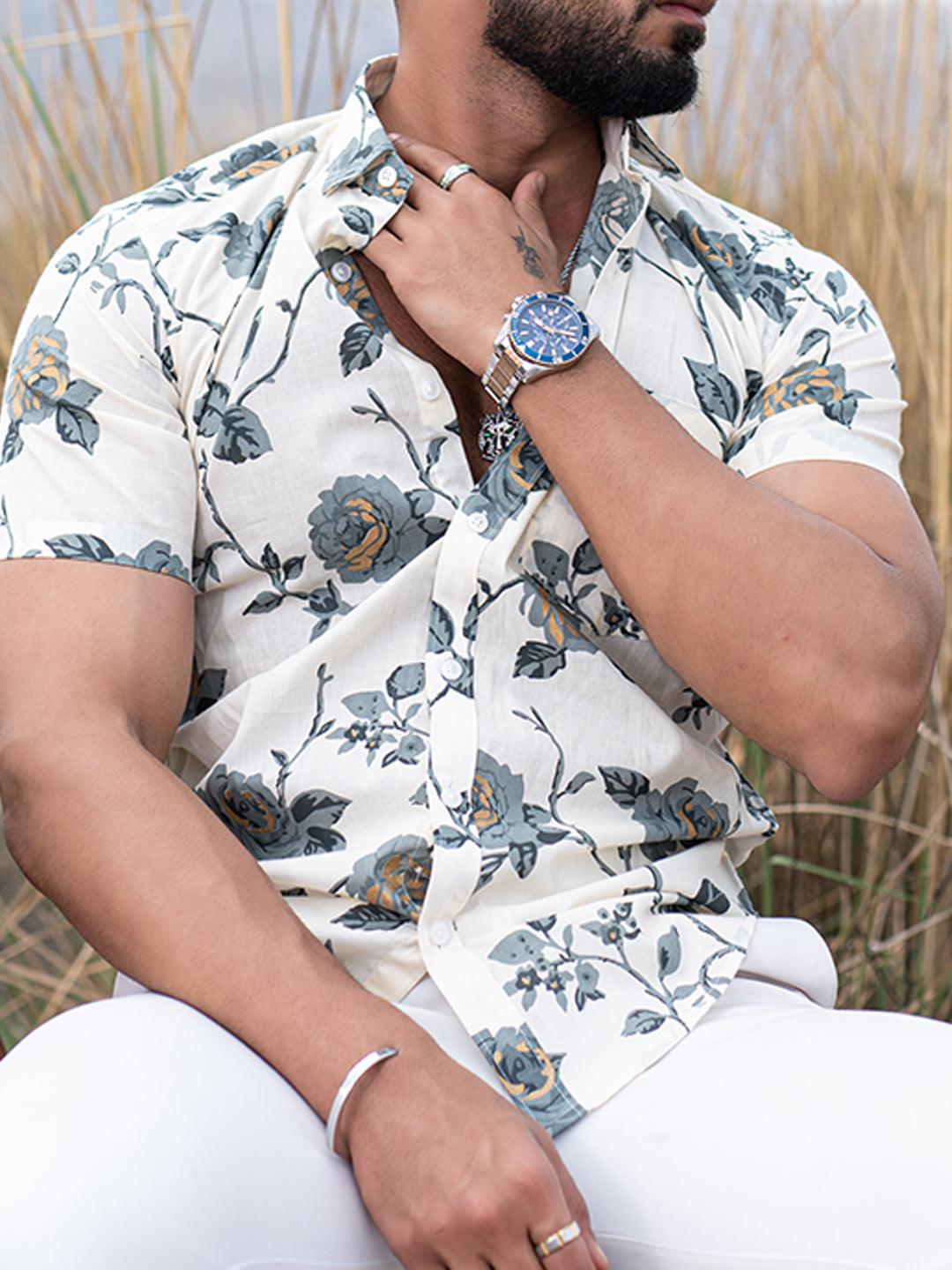 flower printed shirts for men