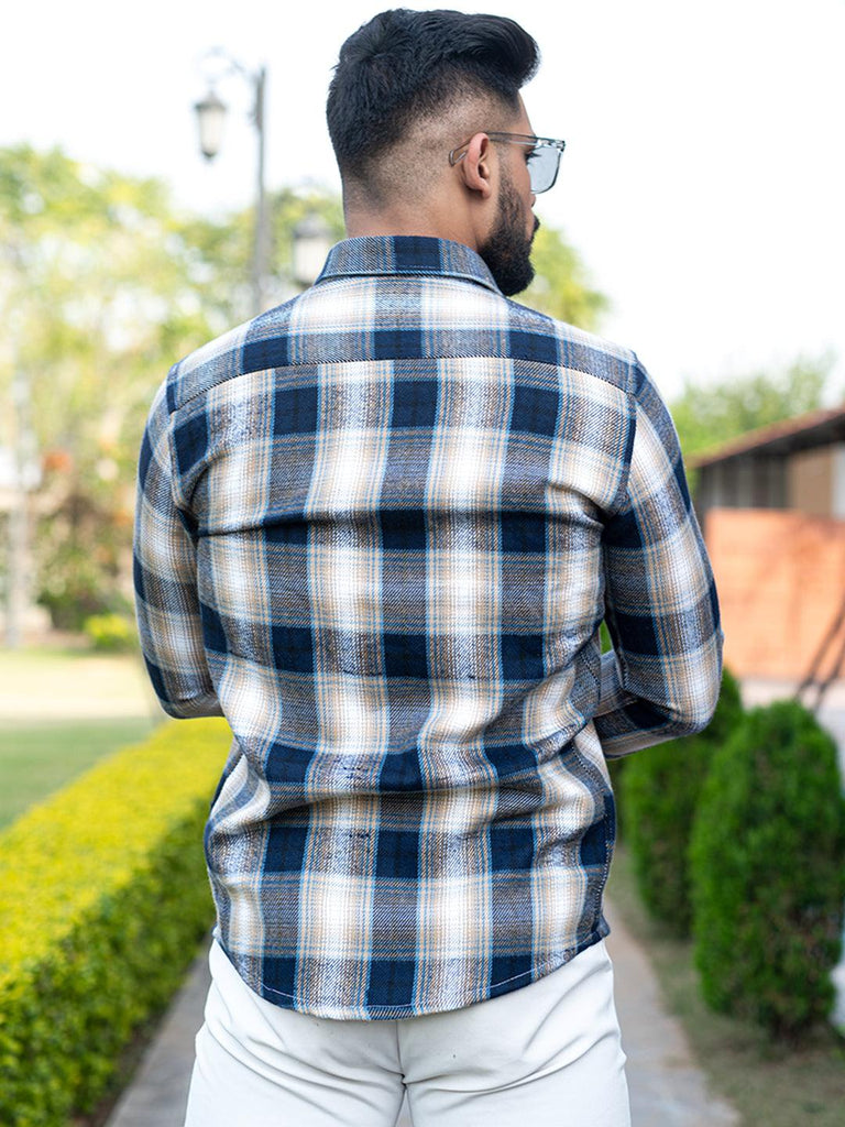Multi Checks Full Sleeves Flannel Twill Cotton Shirt - Tistabene