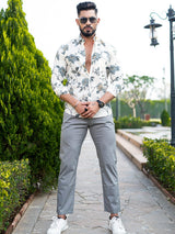 white printed shirt for men