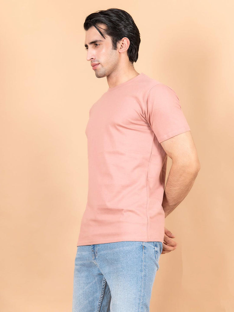 Peach Round Neck T-Shirt - Tistabene