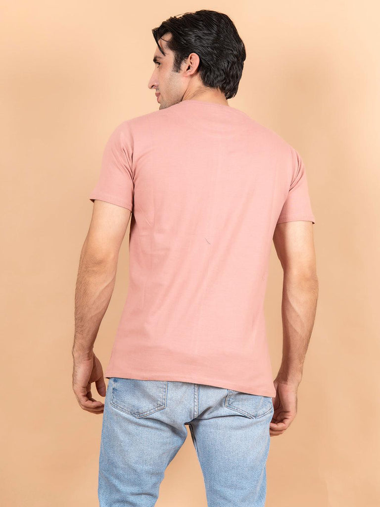 Peach Round Neck T-Shirt - Tistabene