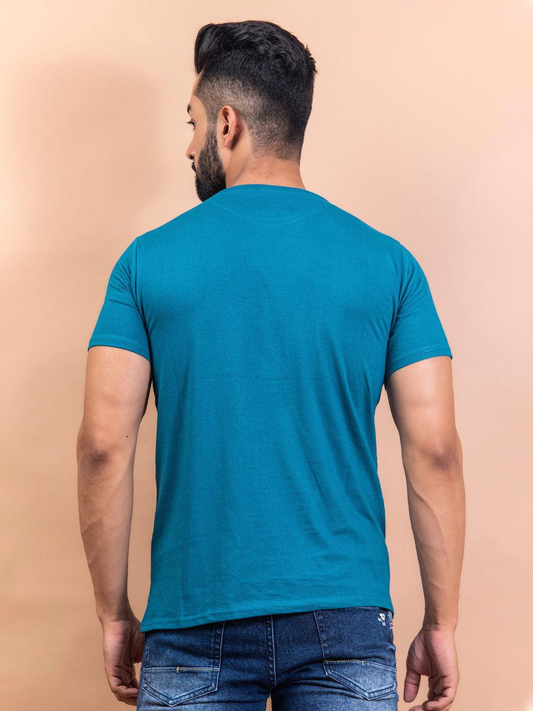 Sea Green Ok Cool Embroidered Cotton T-shirt - Tistabene