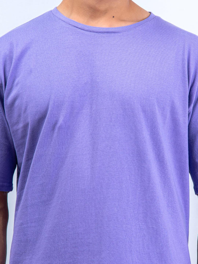 Solid Purple Oversized Cotton T-shirt - Tistabene