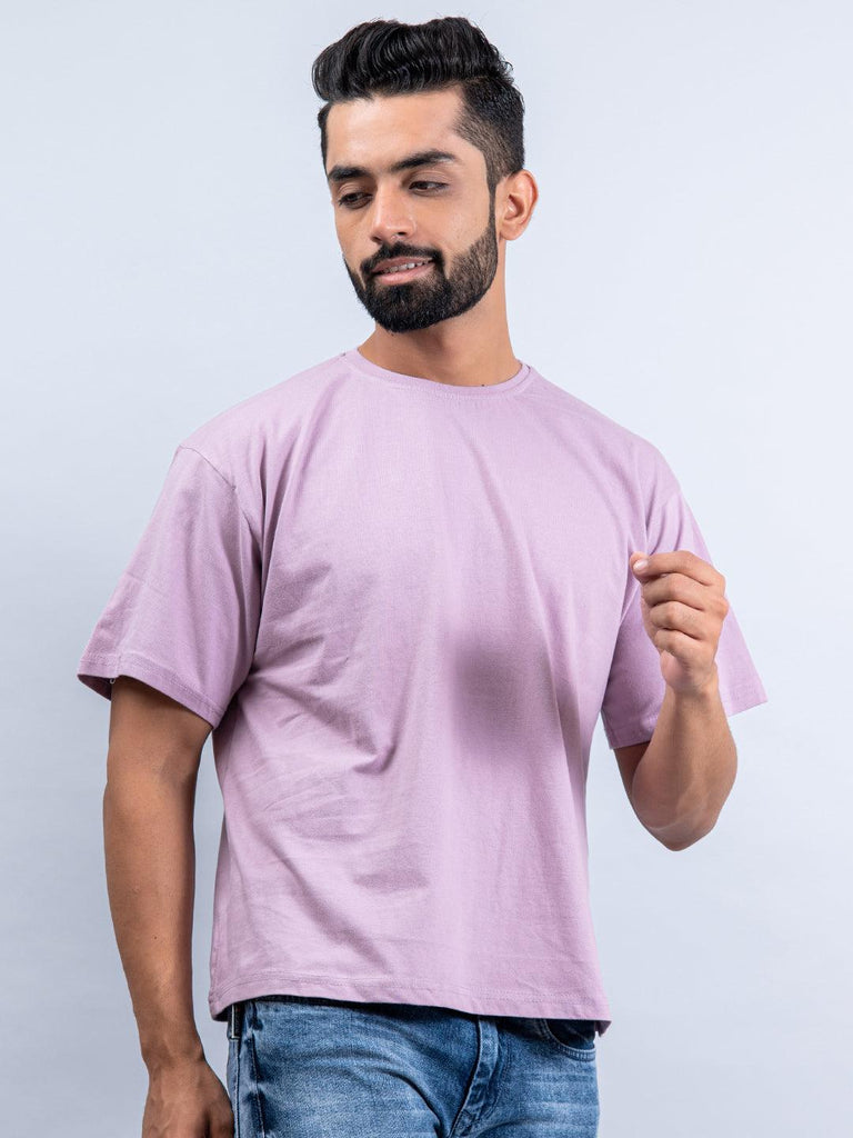 Lilac "Supervek" Oversized Cotton T-shirt - Tistabene