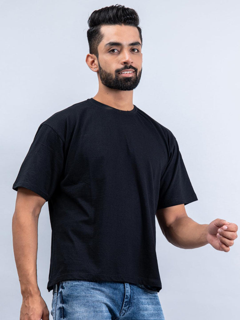 Black"Just Send It" Oversized Cotton T-shirt - Tistabene