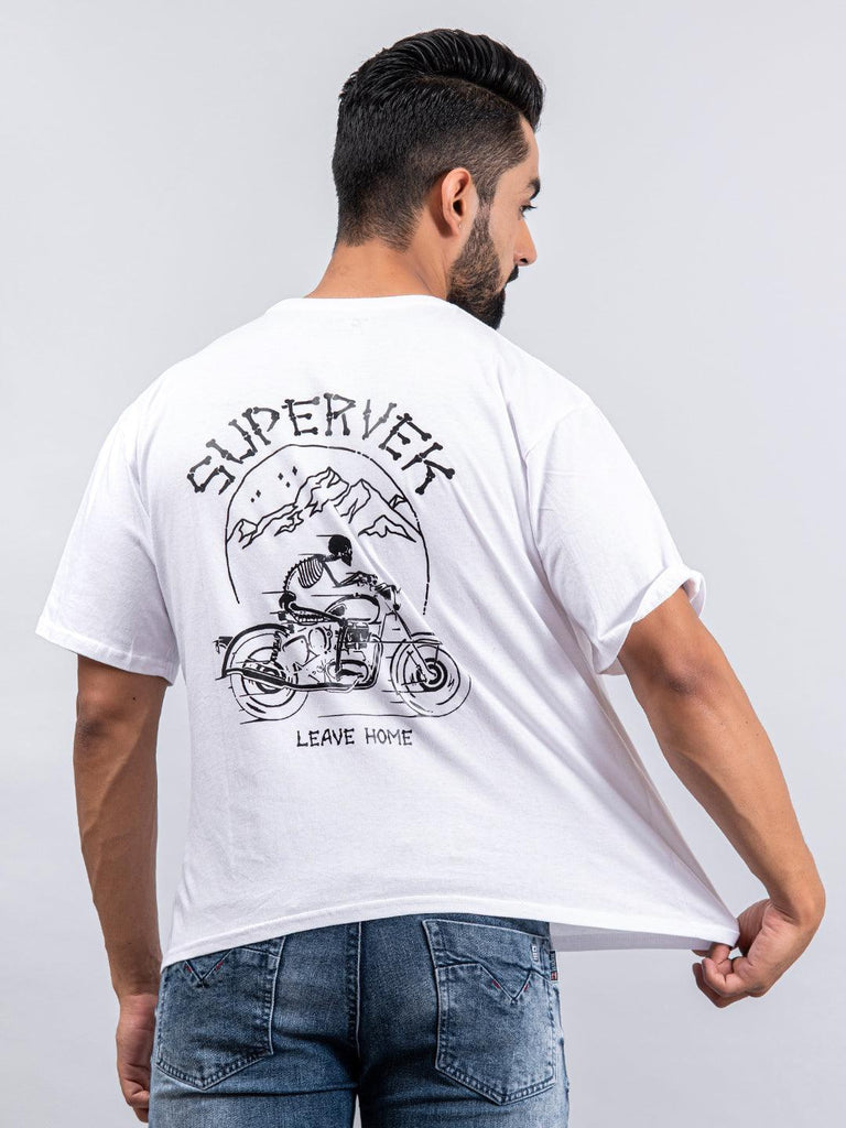 White "Supervek" Oversized Cotton T-shirt - Tistabene