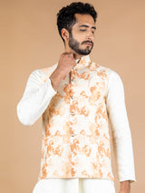 Orange Designer Nehru Jacket