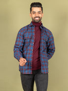 Blue and Red Flannel Checks Shacket - Tistabene