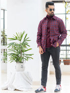 Red and Blue Checks Flannel Shacket - Tistabene