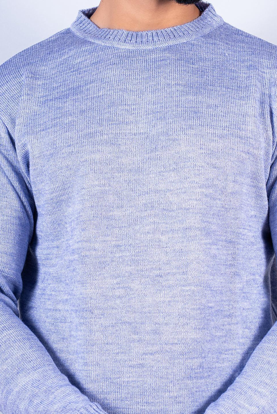 Lavender Color Crew Neck Men's Sweater - Tistabene
