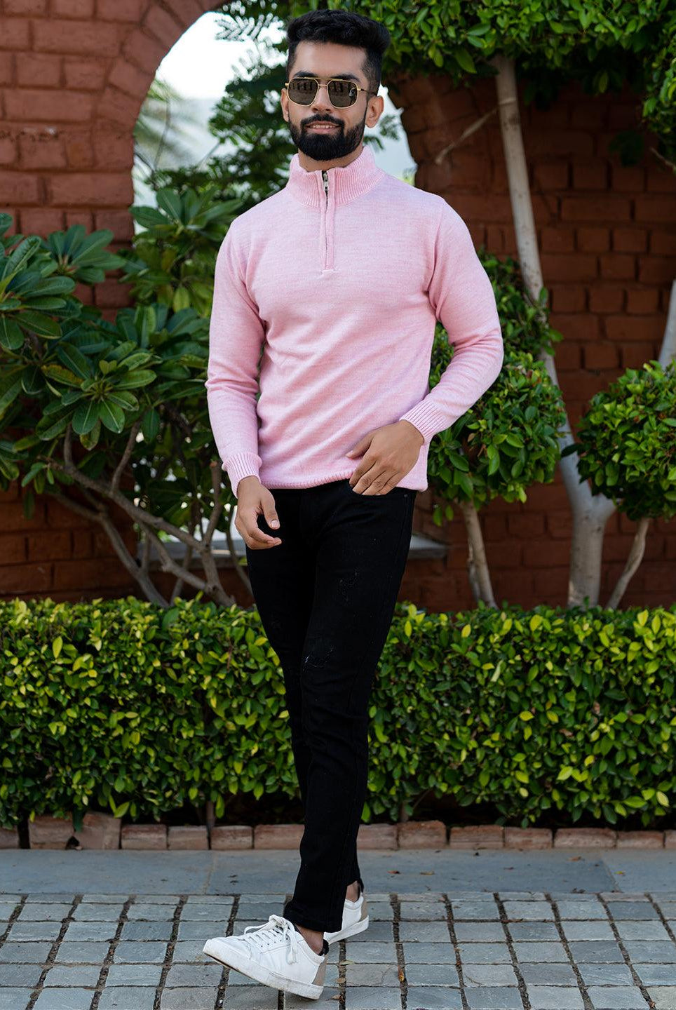 Light Pink Zip Sweaters