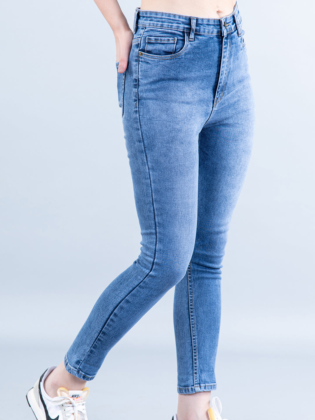 Light Blue Skinny Fit Jeans For Women
