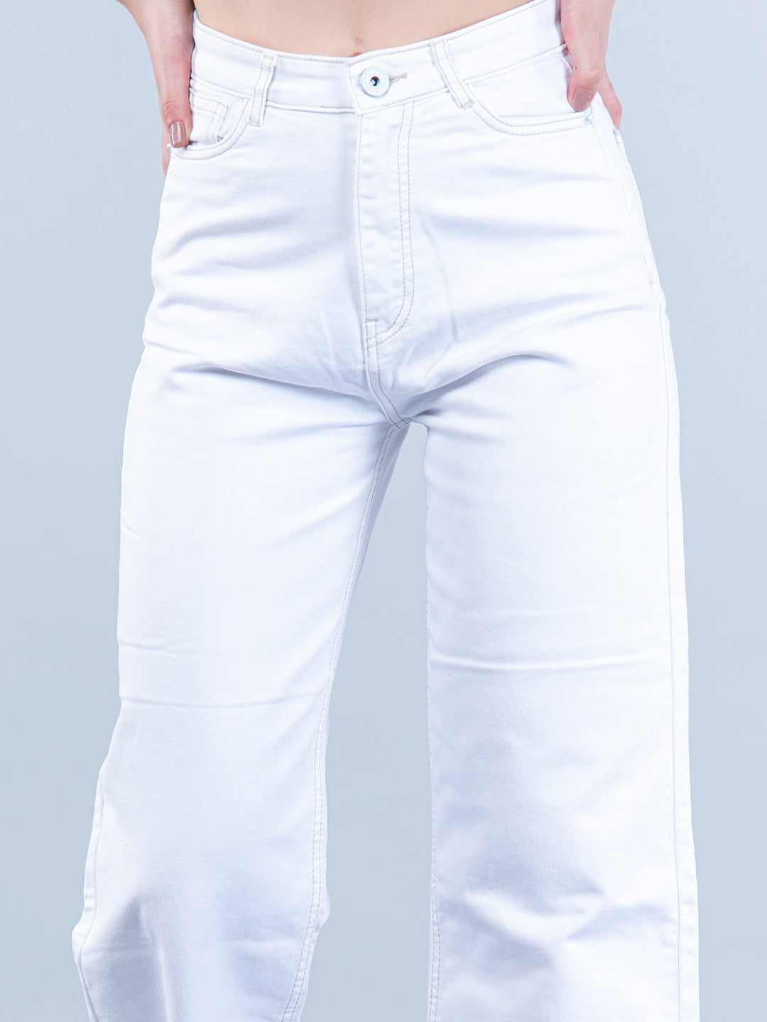 straight fit white jeans
