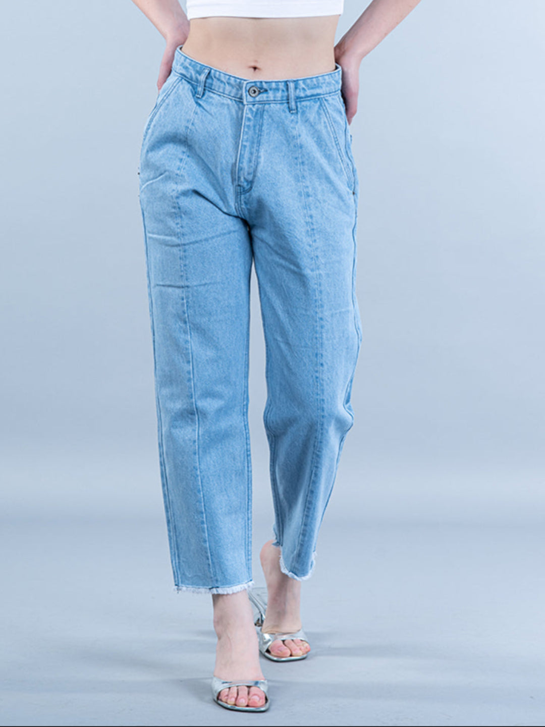 Buy Verdant Light Blue Baggy-fit Jeans For Women Online Tistabene