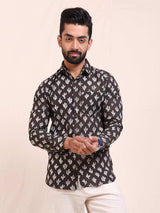The Desert Cactus Block Print Slim Fit Shirt