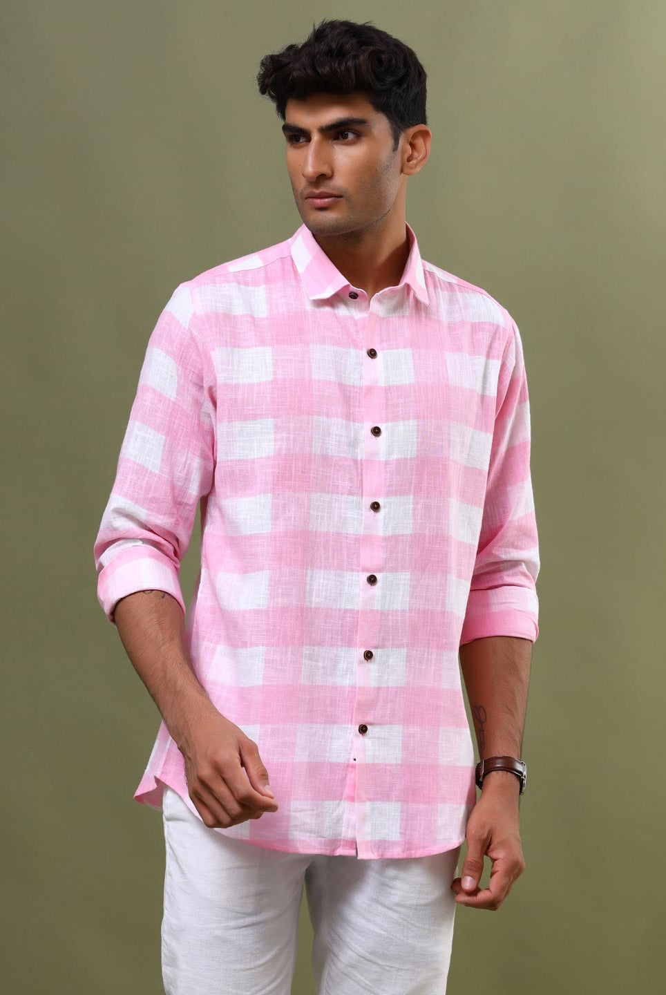 Pink Check shirt