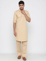 Beige Pathani Designer Kurta With Pyjama
