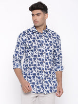 printed blue shirt