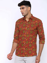 printed red shirt