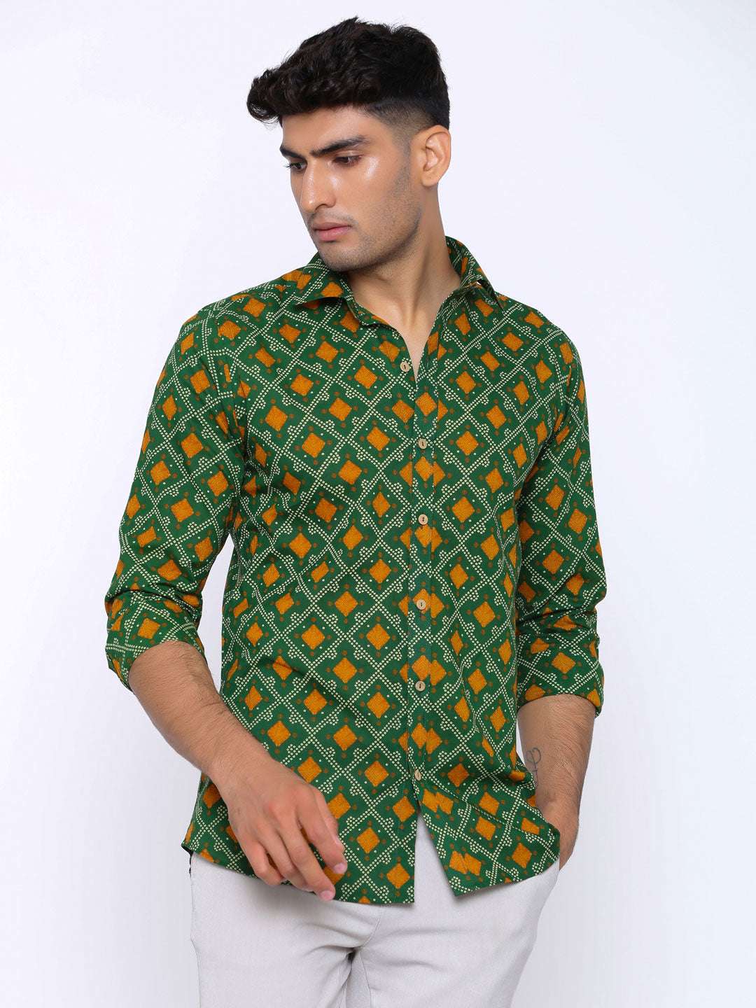 Green Printed Shirts