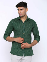 Green Polka Dotted Cotton Shirt