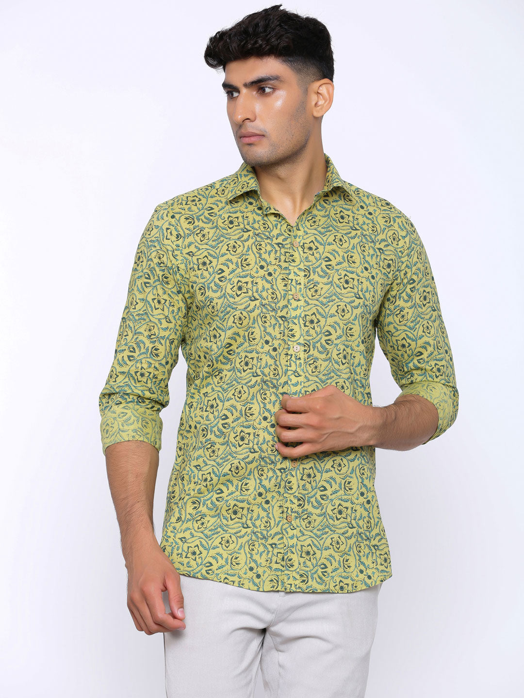 Green Printed Shirt