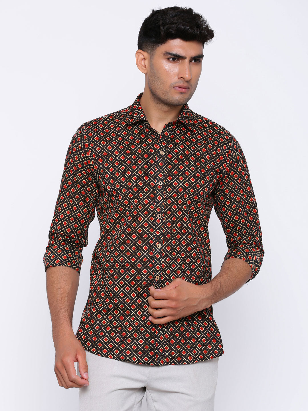 black printed shirt for men