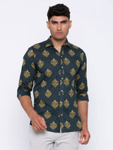 Ethnic Motif Printed Cotton Shirt