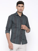 printed blue shirt