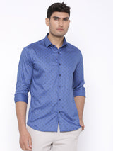 printed blue shirt