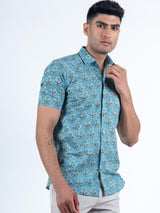 printed blue shirts