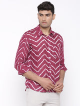 Maroon bandhej shirt
