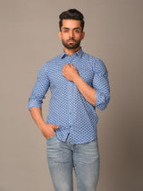 printed blue shirts