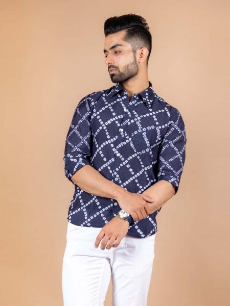 Blue Bandhej Shirt